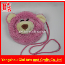 La meilleure qualité ours en peluche tête sac en peluche rose enfants portent le sac pour les enfants